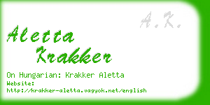 aletta krakker business card
